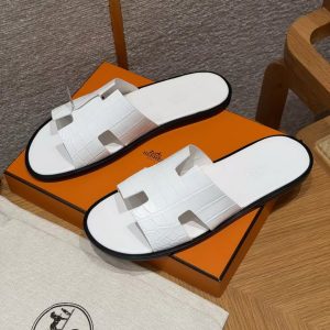 Hermes Izmir Sandal Men Matte Mississippiensis Alligator Blanc - Image 16