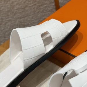 Hermes Izmir Sandal Men Matte Mississippiensis Alligator Blanc - Image 9