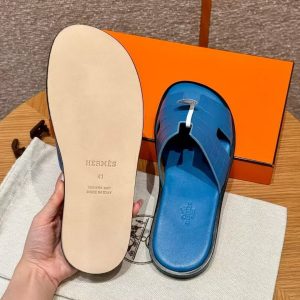 Hermes Izmir Sandal Men Matte Mississippiensis Alligator Bleu Floride - Image 5