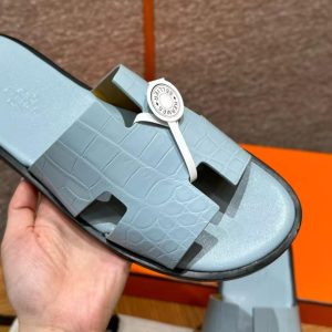 Alternative view of Hermes Izmir Sandal Men Matte Mississippiensis Alligator Blue Pale