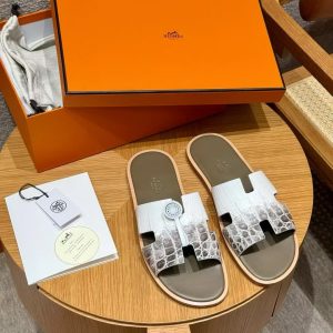 Hermes Izmir Sandal Men Matte Mississippiensis Alligator Himalaya Etoupe - Image 16