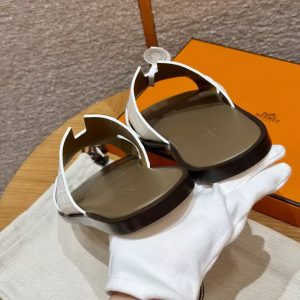 Hermes Izmir Sandal Men Matte Mississippiensis Alligator Himalaya Etoupe Black - Image 10