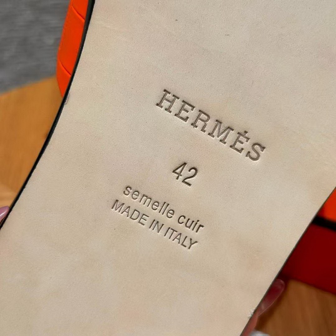 Hermes Izmir Sandal Men Matte Mississippiensis Alligator Orange - Image 5