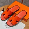 Hermes Izmir Sandal Men Matte Mississippiensis Alligator Orange