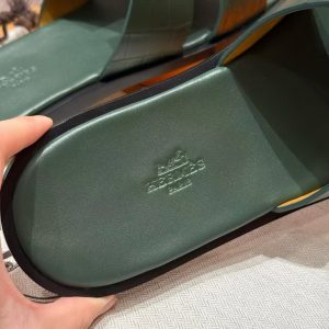 Hermes Izmir Sandal Men Matte Mississippiensis Alligator Vert Cypres - Image 12