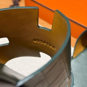 Hermes Izmir Sandal Men Matte Mississippiensis Alligator Vert Cypres - Image 11