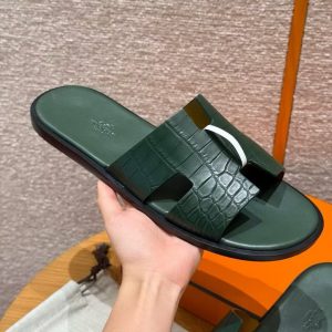 Hermes Izmir Sandal Men Matte Mississippiensis Alligator Vert Cypres - Image 7