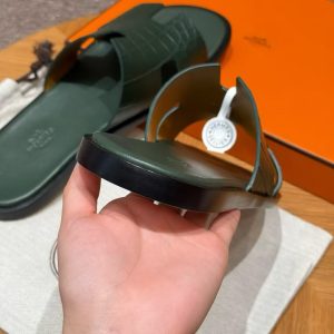Hermes Izmir Sandal Men Matte Mississippiensis Alligator Vert Cypres - Image 3