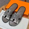 Hermes Izmir Sandal Men Natura Lizard Himalaya