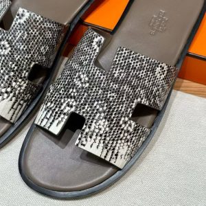 Hermes Izmir Sandal Men Natura Lizard Himalaya - Image 7