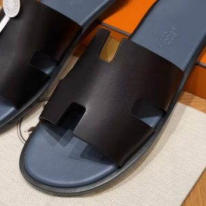 Hermes Izmir Sandal Men Swift Calfskin Black - Image 14