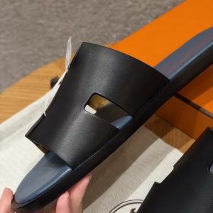 Hermes Izmir Sandal Men Swift Calfskin Black - Image 9