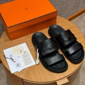 Hermes Jackson Sandal Men Techno-sandal Calfskin Noir H242951ZH01390 - Image 13
