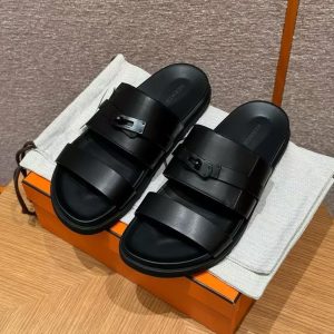 Hermes Jackson Sandal Men Techno-sandal Calfskin Noir H242951ZH01390 - Image 11