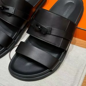 Hermes Jackson Sandal Men Techno-sandal Calfskin Noir H242951ZH01390 - Image 9