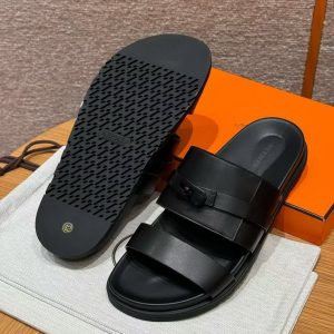 Hermes Jackson Sandal Men Techno-sandal Calfskin Noir H242951ZH01390 - Image 5