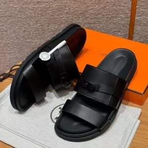Hermes Jackson Sandal Men Techno-sandal Calfskin Noir H242951ZH01390 - Image 4