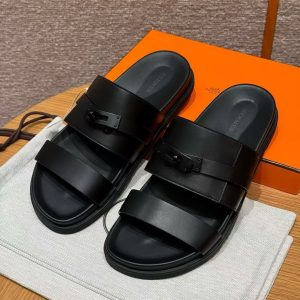 Hermes Jackson Sandal Men Techno-sandal Calfskin Noir H242951ZH01390 - Image 3
