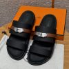 Hermes Jackson Sandal Men Techno-sandal Calfskin Noir Naturel