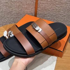Hermes Jackson Sandal Men Techno-sandal Epsom Calfskin Gold H262876ZH20420 - Image 12