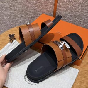 Hermes Jackson Sandal Men Techno-sandal Epsom Calfskin Gold H262876ZH20420 - Image 6