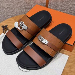 Hermes Jackson Sandal Men Techno-sandal Epsom Calfskin Gold H262876ZH20420 - Image 4