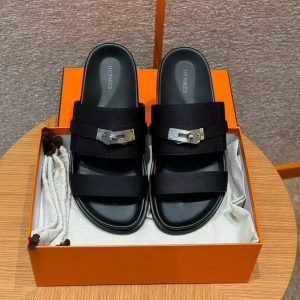 Hermes Jackson Sandal Men Techno-sandal Epsom Calfskin Noir H242949ZH03390 - Image 12