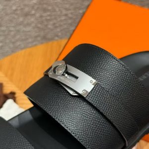 Hermes Jackson Sandal Men Techno-sandal Epsom Calfskin Noir H242949ZH03390 - Image 9