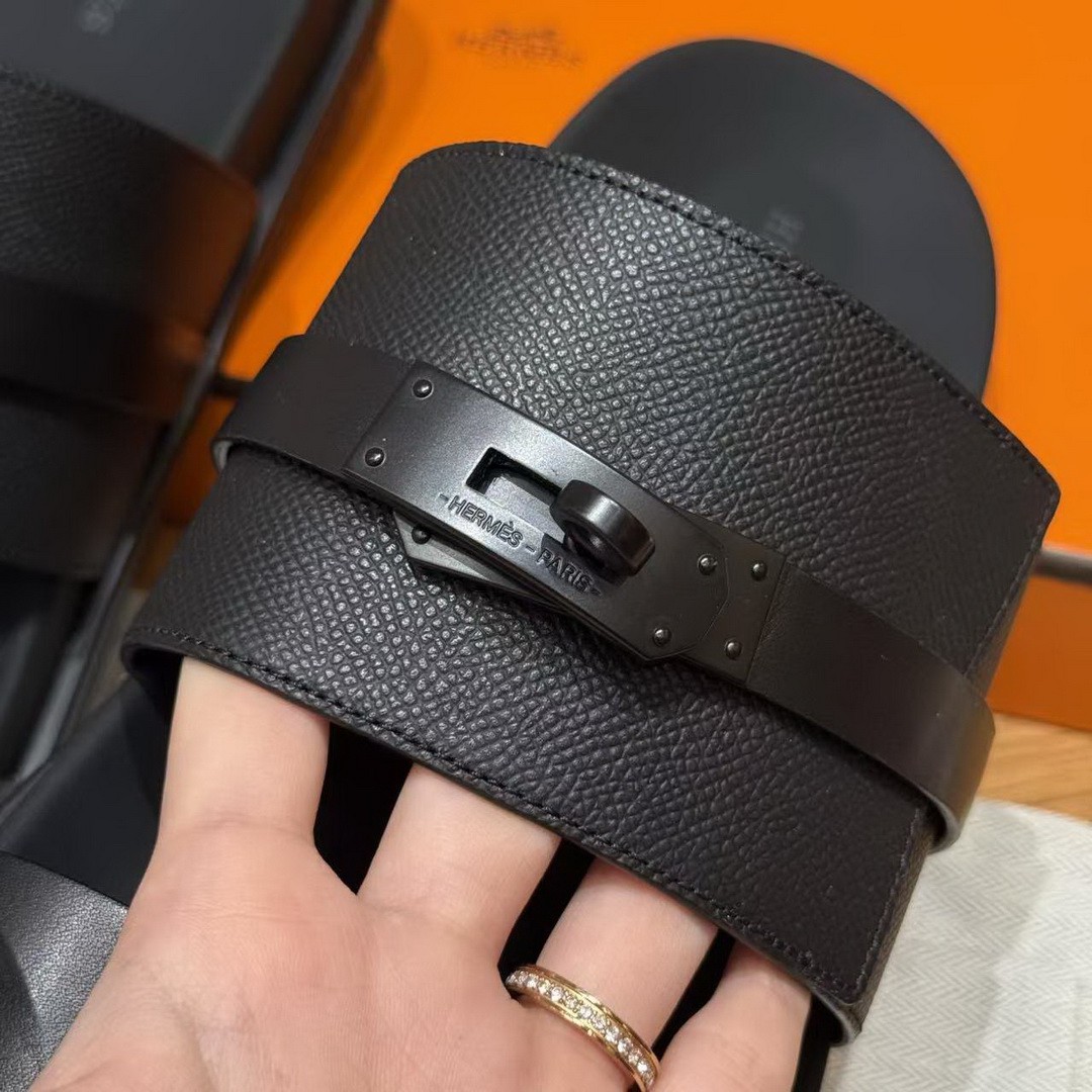 Hermes Jackson Sandal Men Techno-sandal Epsom Calfskin Noir H252942ZH01390 - Image 10