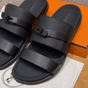 Hermes Jackson Sandal Men Techno-sandal Epsom Calfskin Noir H252942ZH01390 - Image 5