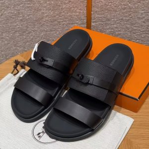 Hermes Jackson Sandal Men Techno-sandal Epsom Calfskin Noir H252942ZH01390 - Image 4