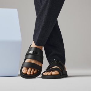 Hermes Jackson Sandal Men Techno-sandal Epsom Calfskin Noir H252942ZH01390 - Image 3