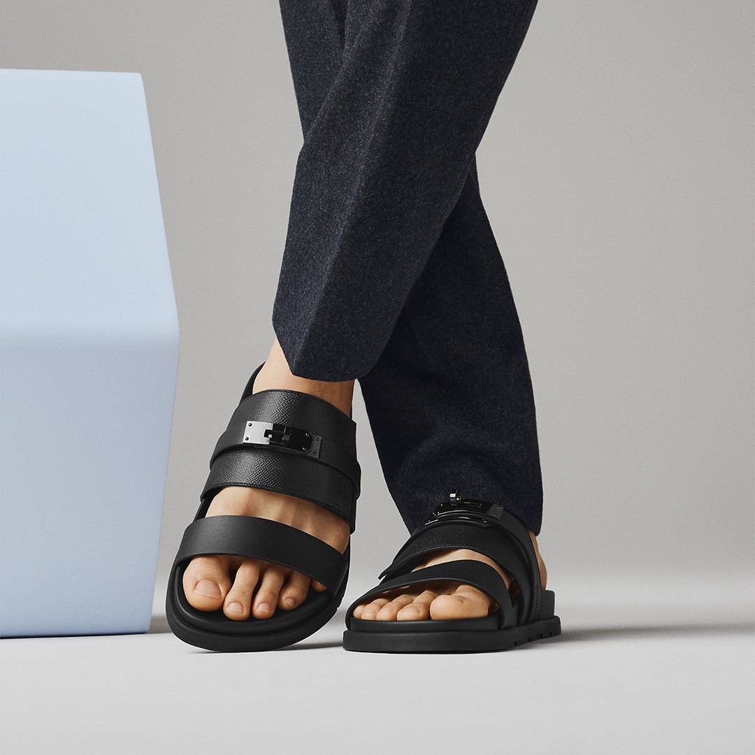 Hermes Jackson Sandal Men Techno-sandal Epsom Calfskin Noir H252942ZH01390 - Image 3