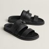 Hermes Jackson Sandal Men Techno-sandal Epsom Calfskin Noir H252942ZH01390