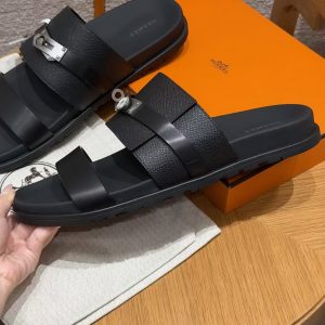 Hermes Jackson Sandal Men Techno-sandal Epsom Calfskin Noir H262876ZH01395 - Image 7