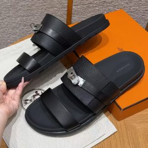 Hermes Jackson Sandal Men Techno-sandal Epsom Calfskin Noir H262876ZH01395 - Image 6