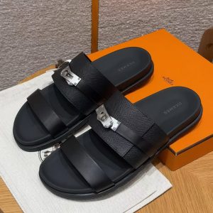 Hermes Jackson Sandal Men Techno-sandal Epsom Calfskin Noir H262876ZH01395 - Image 4
