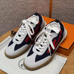 Alternative view of Hermes Jet Sneaker Blanc Marine Rouge Cinétique Blanc H242923ZHI3400