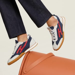 Hermes Jet Sneaker Blanc Marine Rouge Cinétique Blanc H242923ZHI3400 - Image 14