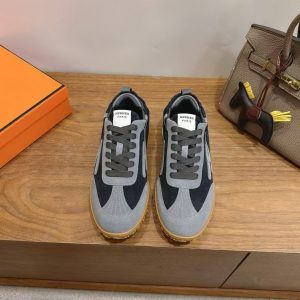Alternative view of Hermes Jet Sneaker Men Suede Goatskin Marine Gris Orage H242925ZHI2390