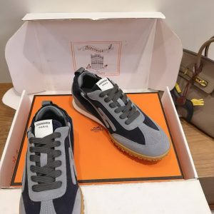 Hermes Jet Sneaker Men Suede Goatskin Marine Gris Orage H242925ZHI2390 - Image 10