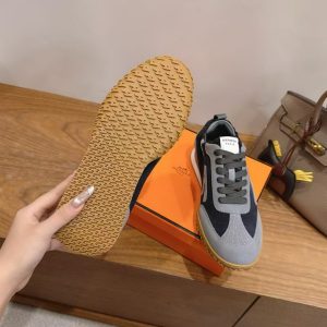 Hermes Jet Sneaker Men Suede Goatskin Marine Gris Orage H242925ZHI2390 - Image 5