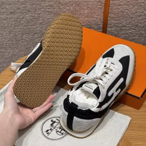 Hermes Jet Sneaker Noir Blanc H242923ZH02390 - Image 13
