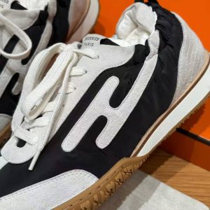 Hermes Jet Sneaker Noir Blanc H242923ZH02390 - Image 12