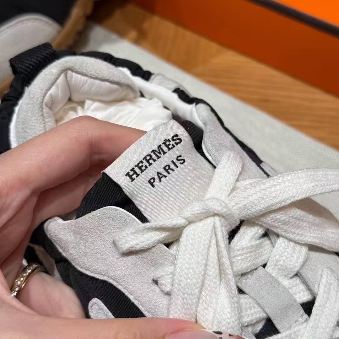 Hermes Jet Sneaker Noir Blanc H242923ZH02390 - Image 10