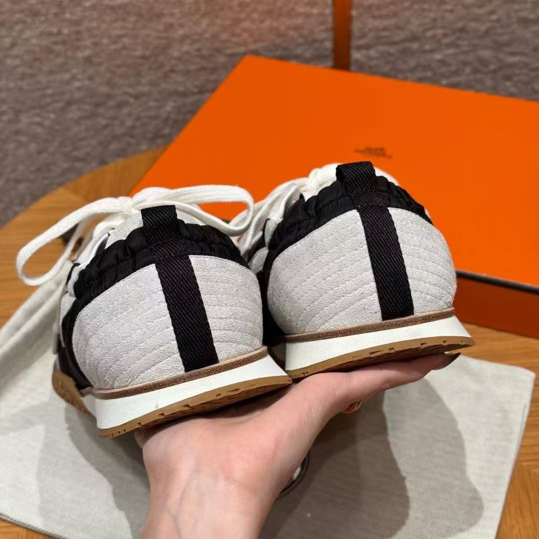 Hermes Jet Sneaker Noir Blanc H242923ZH02390 - Image 9