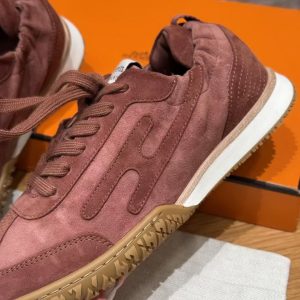 Hermes Jet Sneaker Rose Antique Rouge Sépia H242153Z RA350 - Image 13