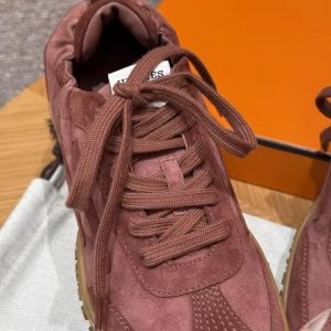 Hermes Jet Sneaker Rose Antique Rouge Sépia H242153Z RA350 - Image 12