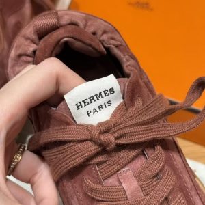 Hermes Jet Sneaker Rose Antique Rouge Sépia H242153Z RA350 - Image 11