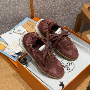 Hermes Jet Sneaker Rose Antique Rouge Sépia H242153Z RA350 - Image 6